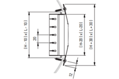 Kanaalrooster dubbel instelbaar 1025x225 mm voor toe- en afvoer - spirobuis diameter 630-1400 mm