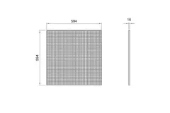 Geperforeerde paneel 600 x 600 mm voor inleg in systeemplafonds - RAL9010