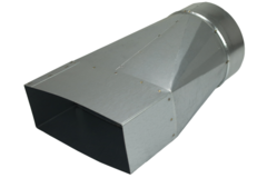 Verloopstuk 220x80 mm naar diameter 125 mm tbv instortkanaal