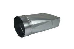 Verloopstuk 220x80 mm naar diameter 125 mm tbv instortkanaal