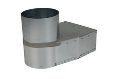 Lepe hoekstuk 220x80 mm naar diameter 125 mm