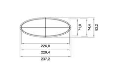 Wavin Ventiza kanaal 1,5 m PVC ovaal 235x80 mm S/S
