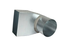 Lepe hoekstuk 220x80 mm naar diameter 150 mm