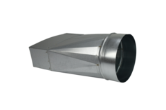 Verloopstuk 220x80 mm naar diameter 150 mm tbv instortkanaal