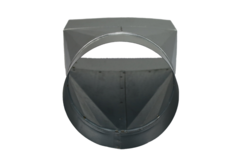 Verloopstuk 220x80 mm naar diameter 150 mm tbv instortkanaal