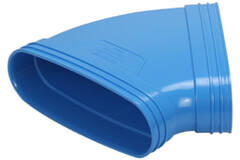 Wavin Ventiza bocht 45 graden PVC ovaal 195x80 mm horizontaal M/M