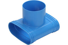 Wavin Ventiza T-stuk PVC ovaal 195x80x50 mm met diameter 125 mm M/M/M