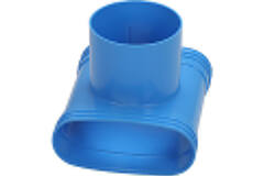 Wavin Ventiza T-stuk PVC ovaal 195x80 mm met diameter 160 mm M/M/M
