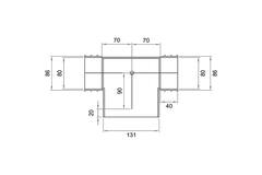 Wavin Ventiza T-stuk PVC ovaal 195x90x70 mm met diameter 125 mm M/M/M