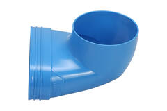 Wavin Ventiza eindstuk 90 graden PVC ovaal 195x80x50 mm met diameter 125 mm M/M