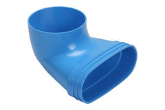 Wavin Ventiza eindstuk 90 graden PVC ovaal 195x80x50 mm met diameter 125 mm M/M