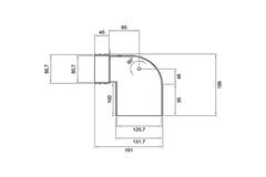 Wavin Ventiza eindstuk 90 graden PVC ovaal 195x80x100 mm met diameter 125 mm M/M