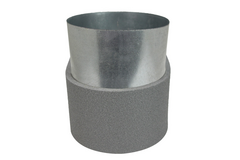Thermoduct lepe hoekstuk 170mm x 80mm naar Ø 125mm