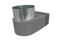 Thermoduct lepe hoekstuk 170mm x 80mm naar Ø 125mm