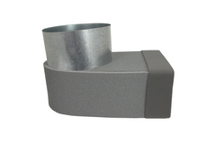 Thermoduct lepe hoekstuk 170mm x 80mm naar Ø 125mm