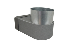 Thermoduct lepe hoekstuk enkel symetrisch 220x80 mm naar diameter 150 mm