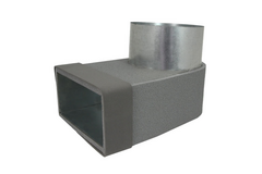 Thermoduct lepe hoekstuk enkel symetrisch 220x80 mm naar diameter 160 mm