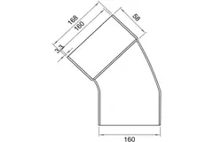 Wavin Ventiza bocht 45 graden PVC rond met diameter 160 mm M/S