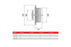 Ventilatie afvoer ventiel 125mm met klemveren - AVP-C125