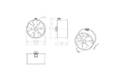 Axiaal 1250 mm kanaalventilator rookgas F300- AL 1250 D6 F3 01 CFG