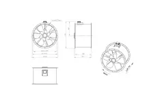 Axiaal 900 mm kanaalventilator rookgas F300- AL 900 D4 F3 02 CFG