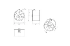 Axiaal 900 mm kanaalventilator rookgas F300- AL 900 D6 F3 01 CFG