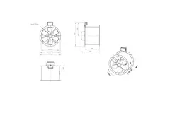 Axiaal 450 mm kanaalventilator rookgas F300- AL 450 D2 F3 01 CFG