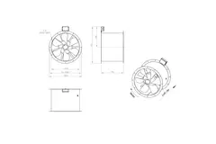 Axiaal 560 mm kanaalventilator rookgas F300- AL 560 D4 F3 01 CFG