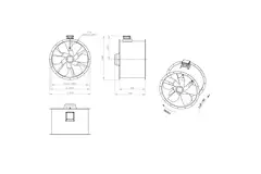 Axiaal 900 mm kanaalventilator rookgas F300- AL 900 D4 F3 03 CFG