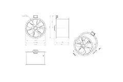 Axiaal 630 mm kanaalventilator rookgas F300- AL 630 D4 F3 01 CFG