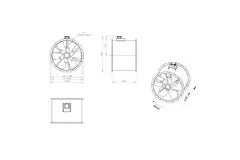 Ventilateur axial de 800 mm pour gaz de combustion F300- AL 800 D6 F3 01 CFG