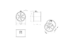 Ventilateur axial de 800 mm pour gaz de combustion F300- AL 800 D4 F3 02 CFG