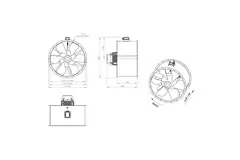 Axiaal 1250 mm kanaalventilator - AL 1250 D6 04 CFG