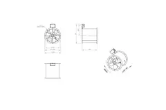 Ventilateur axial de 355 mm pour gaz de combustion F400 - AL 355 D42U F4 02 CFG