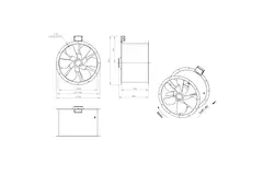 Axiaal 630 mm kanaalventilator rookgas F400 - AL 630 D84U F4 02 CFG