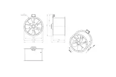 Axiaal 630 mm kanaalventilator rookgas F300- AL 630 D6 F3 02 CFG