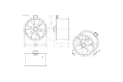 Ventilateur axial de 710 mm pour gaz de combustion F400 - AL 710 D4 F4 02 CFG