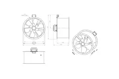 Ventilateur axial de 710 mm pour gaz de combustion F400 - AL 710 D4 F4 03 CFG