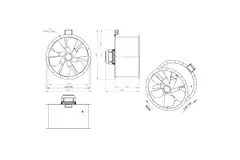 Ventilateur axial de 710 mm pour gaz de combustion F400 - AL 710 D4 F4 01 CFG