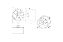 Ventilateur axial de 710 mm pour gaz de combustion F400 - AL 710 D84U F4 02 CFG