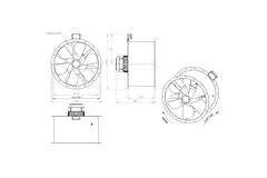 Ventilateur axial de 710 mm pour gaz de combustion F400 - AL 710 D84U F4 01 CFG