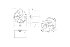Axiaal 710 mm kanaalventilator rookgas F400 - AL 710 D6 F4 01 CFG