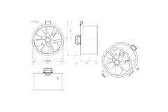 Axiaal 710 mm kanaalventilator rookgas F300- AL 710 D4 F3 03 CFG