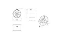 Ventilateur axial de 800 mm pour gaz de combustion F400 - AL 800 D4 F4 02 CFG