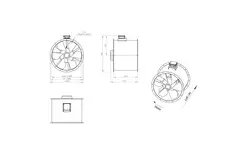 Axiaal 800 mm kanaalventilator rookgas F400 - AL 800 D4 F4 03 CFG