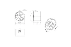 Ventilateur axial de 800 mm pour gaz de combustion F400 - AL 800 D6 F4 03 CFG