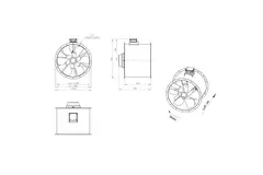Axiaal 800 mm kanaalventilator rookgas F300- AL 800 D4 F3 06 CFG