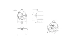 Axiaal 450 mm kanaalventilator rookgas F400 - AL 450 D2 F4 01 CFG