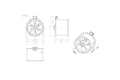 Axiaal 560 mm kanaalventilator rookgas F300- AL 560 D4 F3 04 CFG