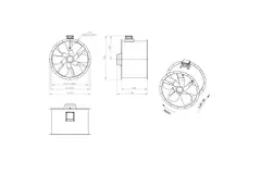 Ventilateur axial de 900 mm pour gaz de combustion F400 - AL 900 D4 F4 03 CFG